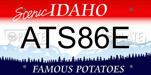 ATS86E Idaho License Plate