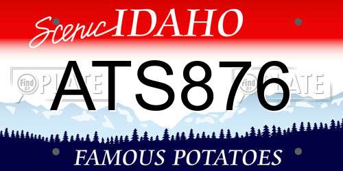 ATS876 Idaho License Plate