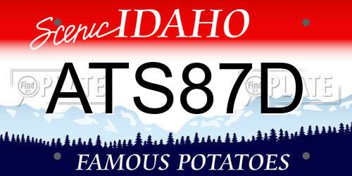ATS87D Idaho License Plate