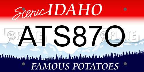 ATS87O Idaho License Plate