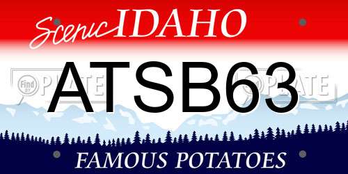 ATSB63 Idaho License Plate