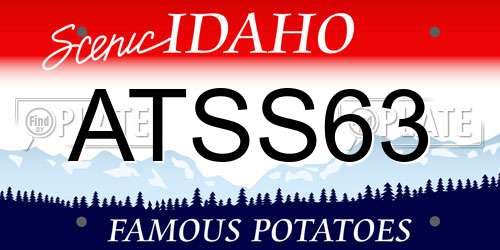 ATSS63 Idaho License Plate