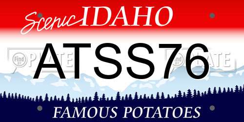 ATSS76 Idaho License Plate