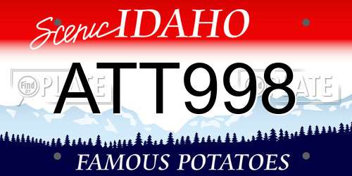 ATT998 Idaho License Plate