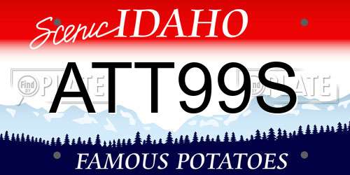 ATT99S Idaho License Plate