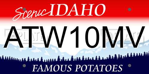 ATW10MV Idaho License Plate