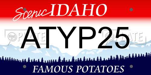 ATYP25 Idaho License Plate