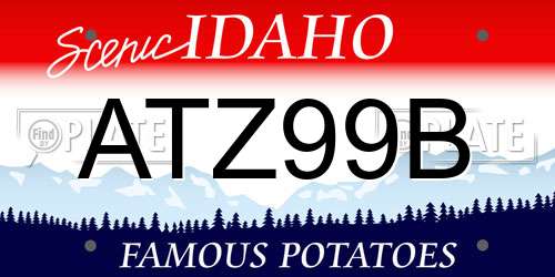 ATZ99B Idaho License Plate