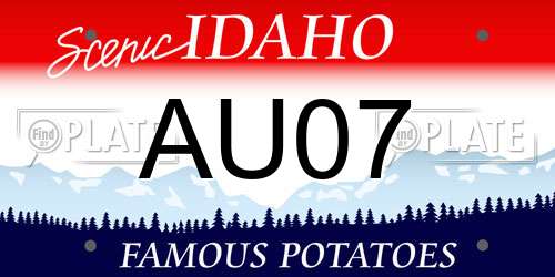 AU07 Idaho License Plate