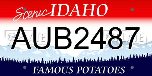 AUB2487 Idaho License Plate