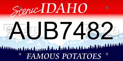 AUB7482 Idaho License Plate