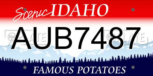 AUB7487 Idaho License Plate