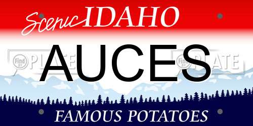 AUCES Idaho License Plate
