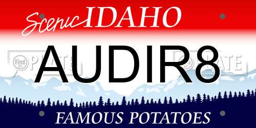 AUDIR8 Idaho License Plate