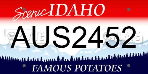 AUS2452 Idaho License Plate