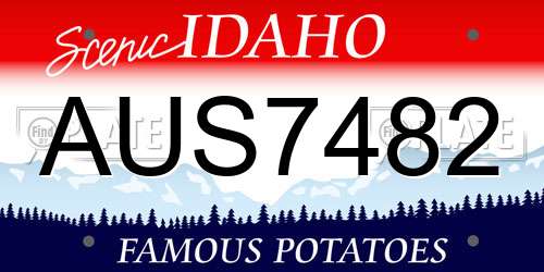 AUS7482 Idaho License Plate