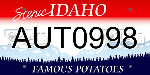 AUT0998 Idaho License Plate