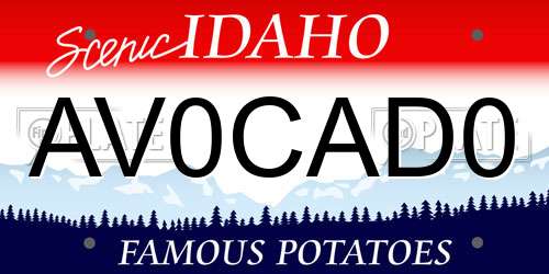 AV0CAD0 Idaho License Plate