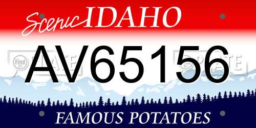 AV65156 Idaho License Plate