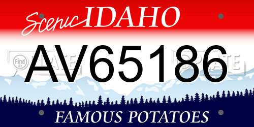 AV65186 Idaho License Plate