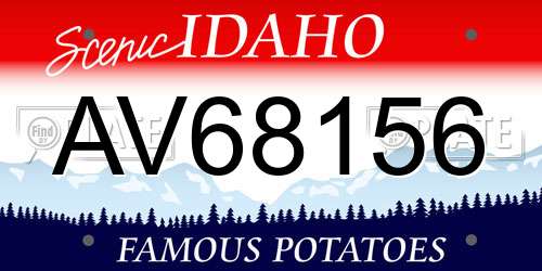 AV68156 Idaho License Plate