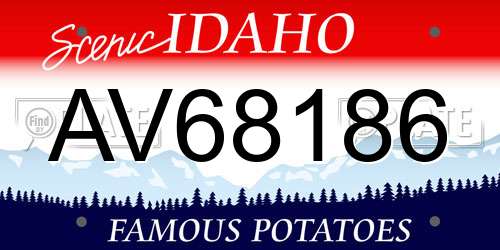 AV68186 Idaho License Plate