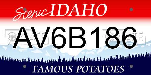 AV6B186 Idaho License Plate