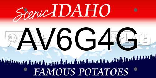 AV6G4G Idaho License Plate