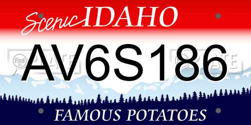 AV6S186 Idaho License Plate