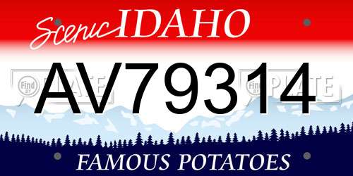 AV79314 Idaho License Plate
