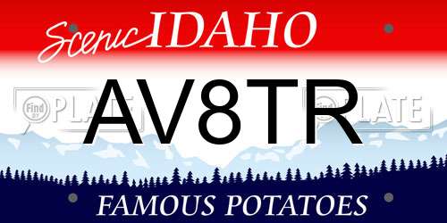 AV8TR Idaho License Plate