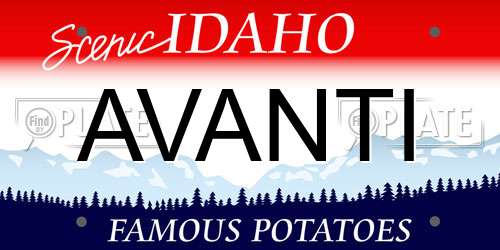 AVANTI Idaho License Plate