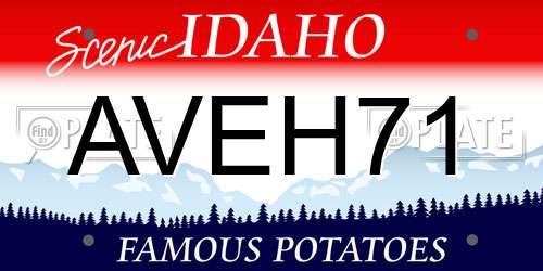 AVEH71 Idaho License Plate