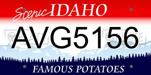 AVG5156 Idaho License Plate