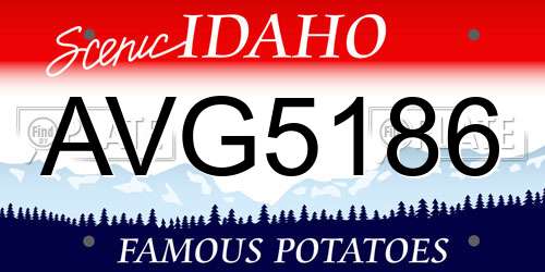 AVG5186 Idaho License Plate