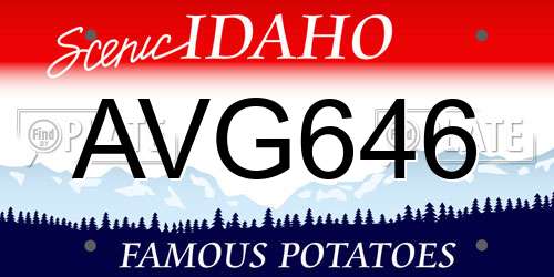 AVG646 Idaho License Plate