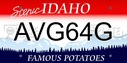 AVG64G Idaho License Plate