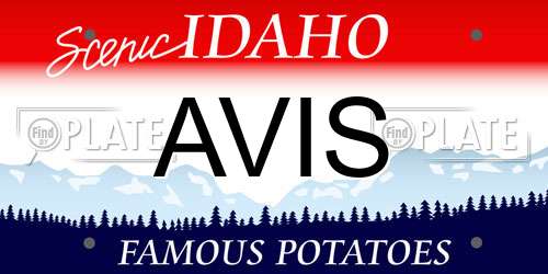 AVIS Idaho License Plate