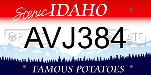 AVJ384 Idaho License Plate