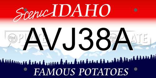 AVJ38A Idaho License Plate