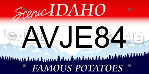 AVJE84 Idaho License Plate