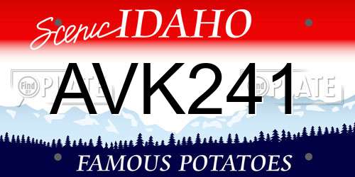 AVK241 Idaho License Plate