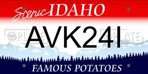 AVK24I Idaho License Plate