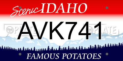 AVK741 Idaho License Plate
