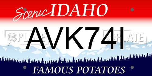 AVK74I Idaho License Plate