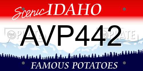 AVP442 Idaho License Plate