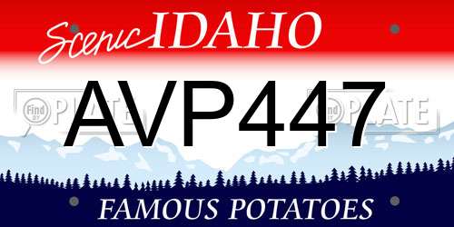 AVP447 Idaho License Plate