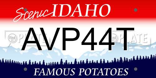 AVP44T Idaho License Plate