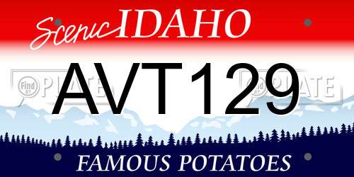 AVT129 Idaho License Plate