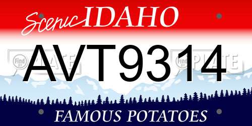 AVT9314 Idaho License Plate